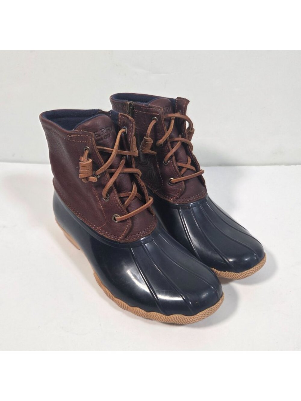 Sperry Saltwater Duck Boots Waterproof Rubber Rawhide Lace Rain Snow Boots 7 - Picture 2 of 10